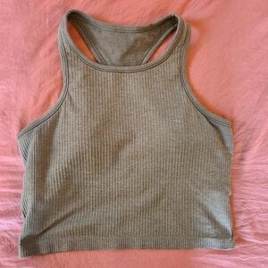 Lululemon OLIVE GREEN Ebb to Street Cropped Racerback Tank Top SIZE 10